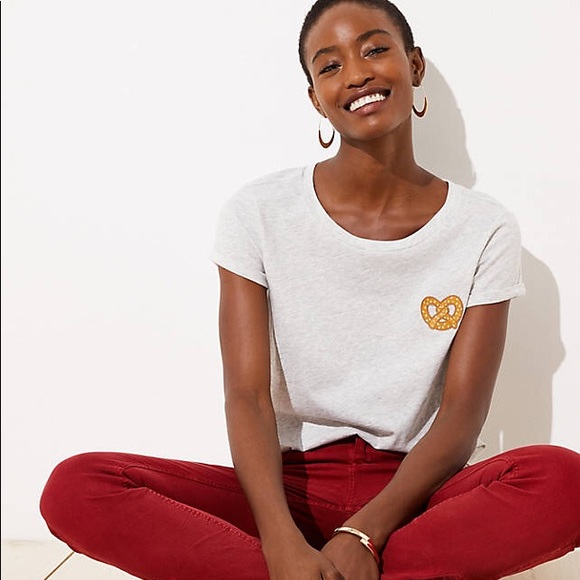 LOFT embroidered pretzel tee - Picture 4 of 8